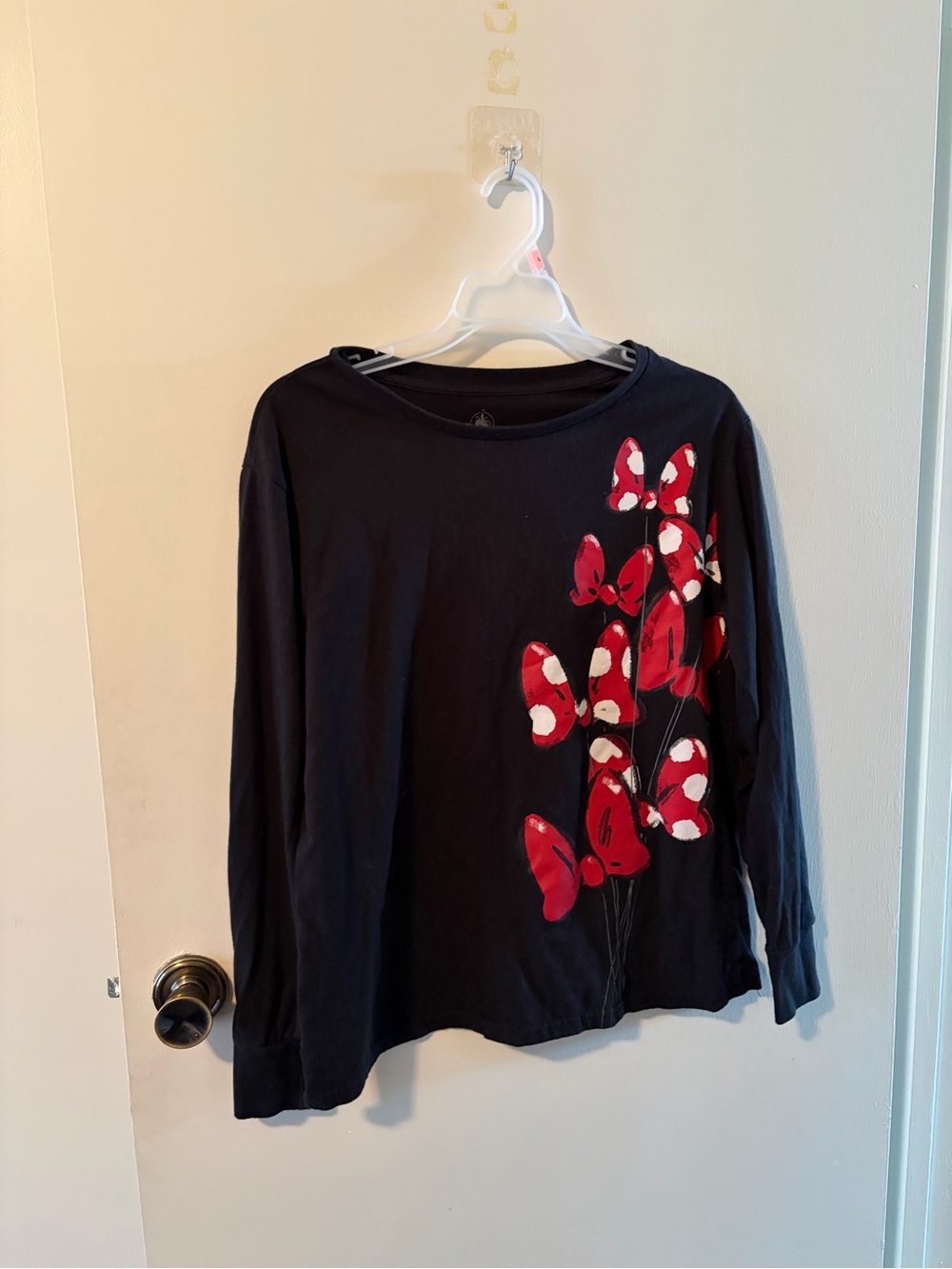 Disney Black Tee with Subtle White Logo Print